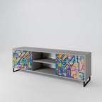 MEMORIES MAP Móvel de TV com 2 Portas em Acabamento Cinzento