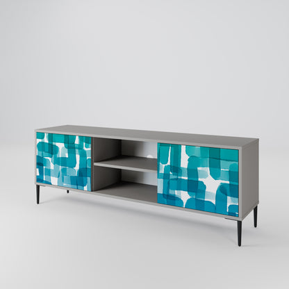 TURQUOISE RECTANGLES Móvel de TV de 2 Portas
