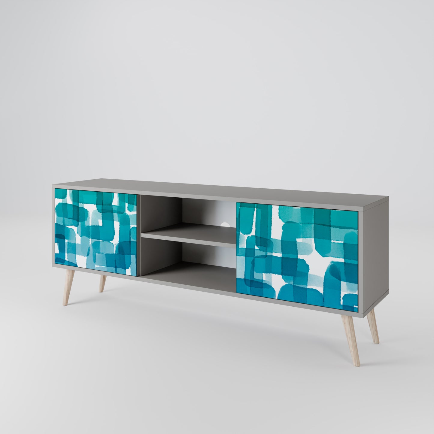 TURQUOISE RECTANGLES Móvel de TV de 2 Portas