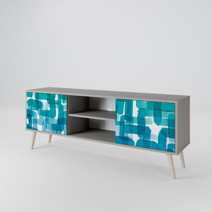 TURQUOISE RECTANGLES Móvel de TV de 2 Portas