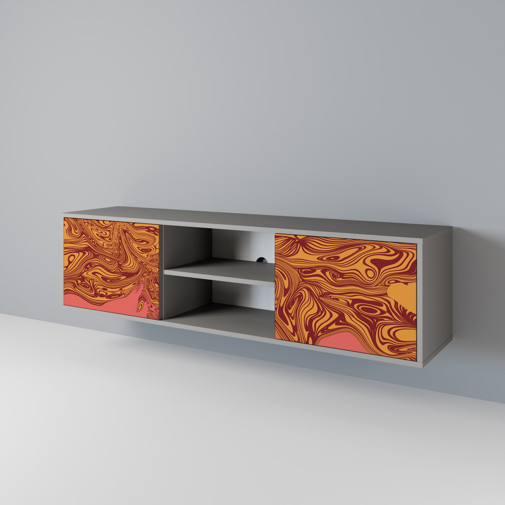 FLOATING THOUGHTS Móvel de TV com 2 Portas em Acabamento Cinzento