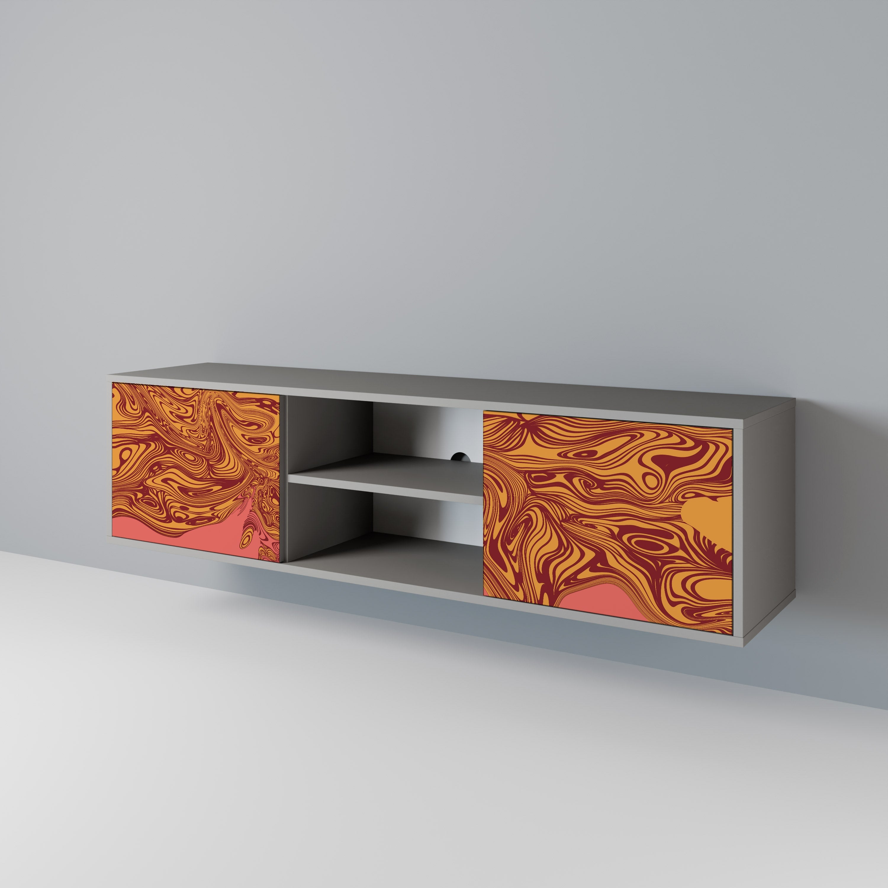 FLOATING THOUGHTS Móvel de TV com 2 Portas em Acabamento Cinzento