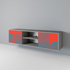 RISING GEOMETRY STARS Móvel de TV com 2 Portas em Acabamento Cinzento