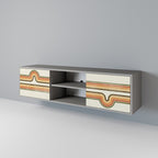 EXCEPTIONAL STREAM 2-Door TV Stand in Grey Finish