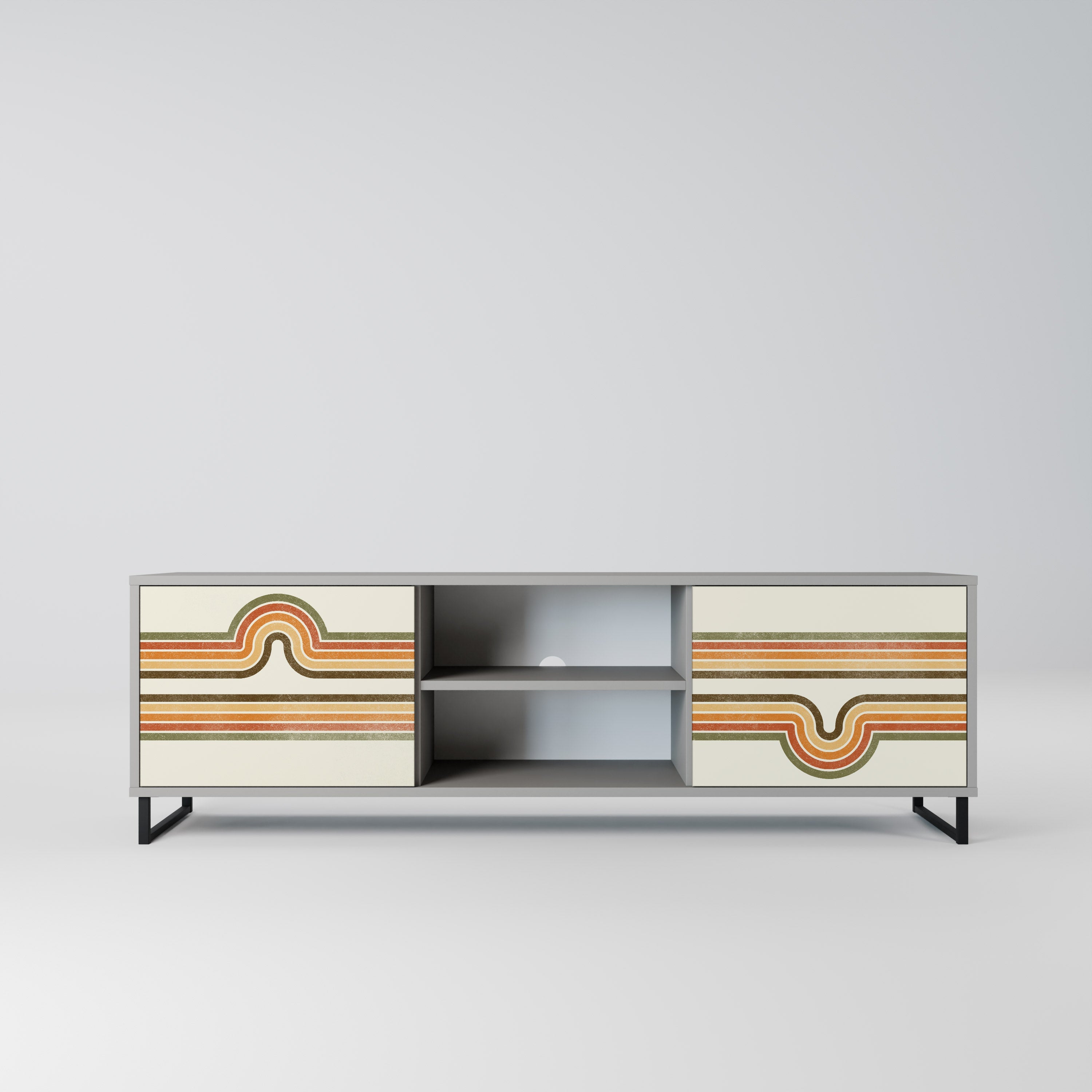 EXCEPTIONAL STREAM Móvel de TV com 2 Portas em Acabamento Cinzento