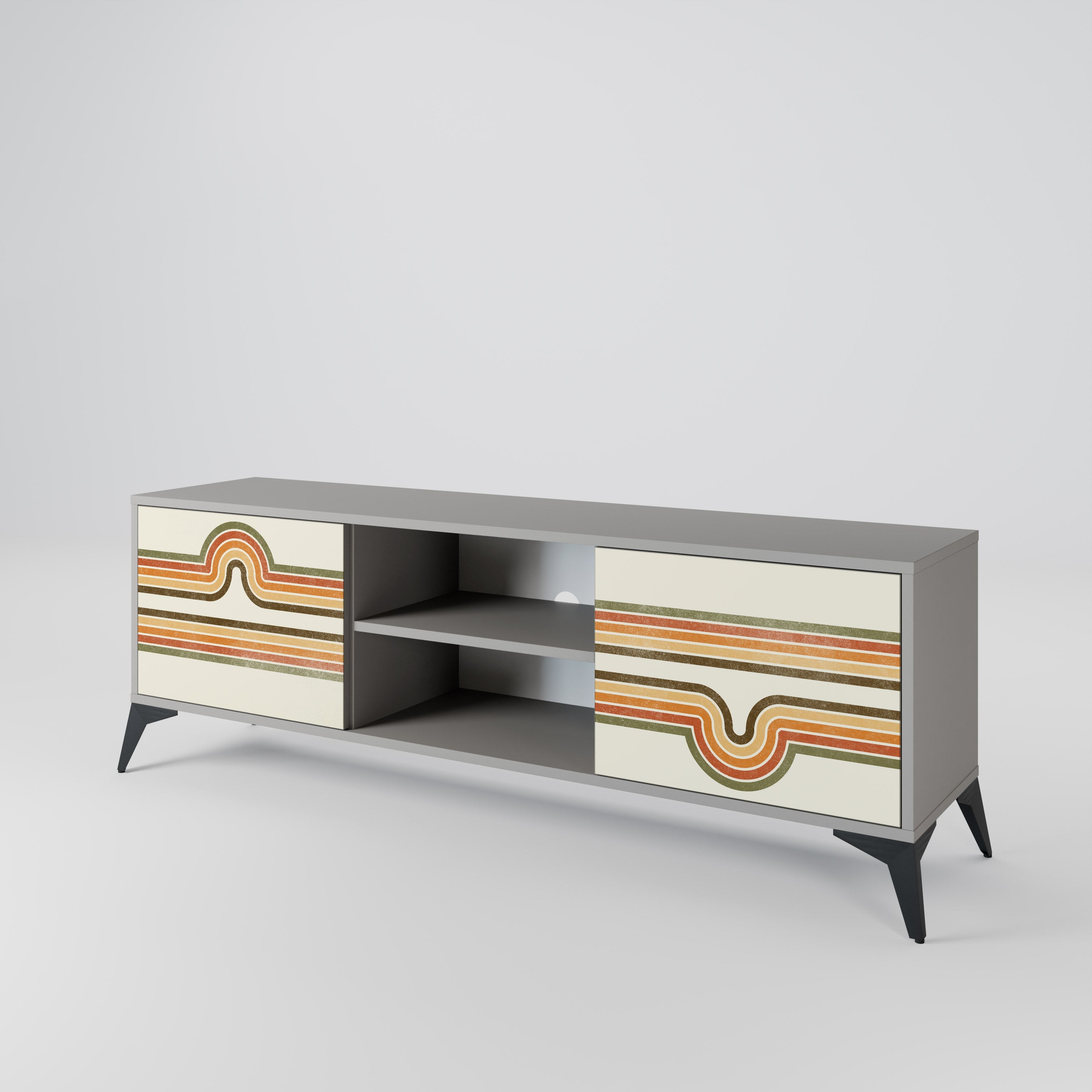 EXCEPTIONAL STREAM Móvel de TV com 2 Portas em Acabamento Cinzento