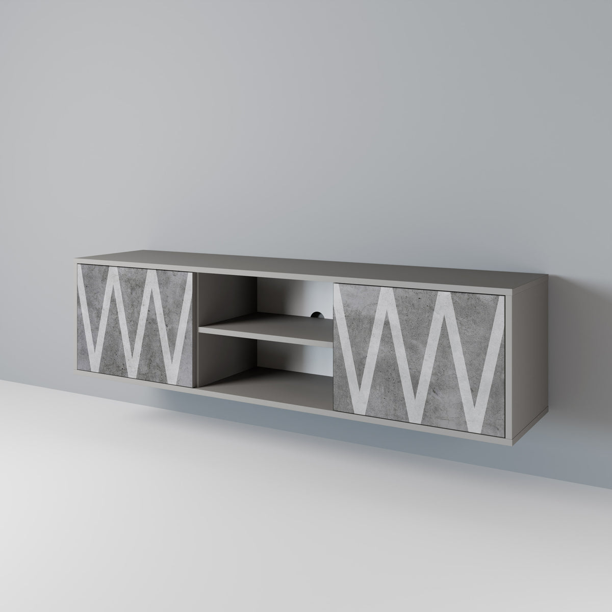 SOLID ZIG ZAG Móvel de TV de 2 Portas