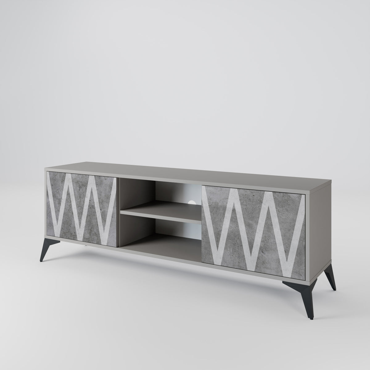 SOLID ZIG ZAG Móvel de TV de 2 Portas