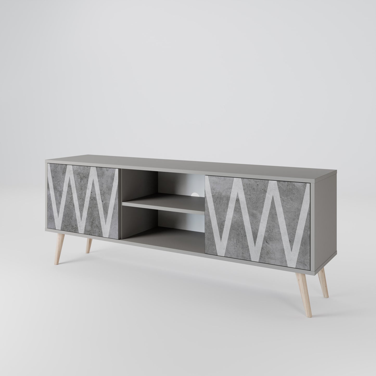 SOLID ZIG ZAG Móvel de TV de 2 Portas