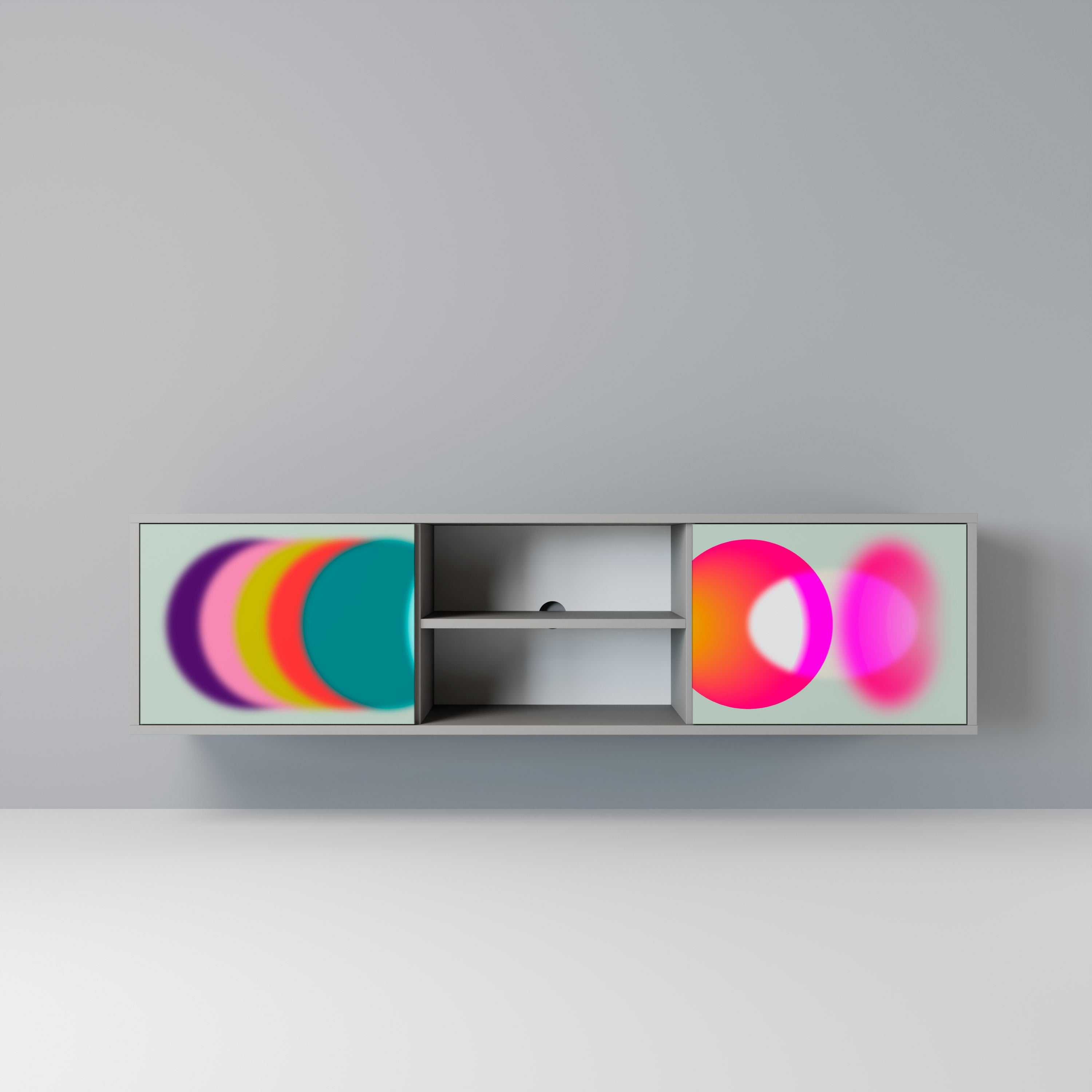 SYMPHONY OF COLORS Móvel de TV com 2 Portas em Acabamento Cinzento