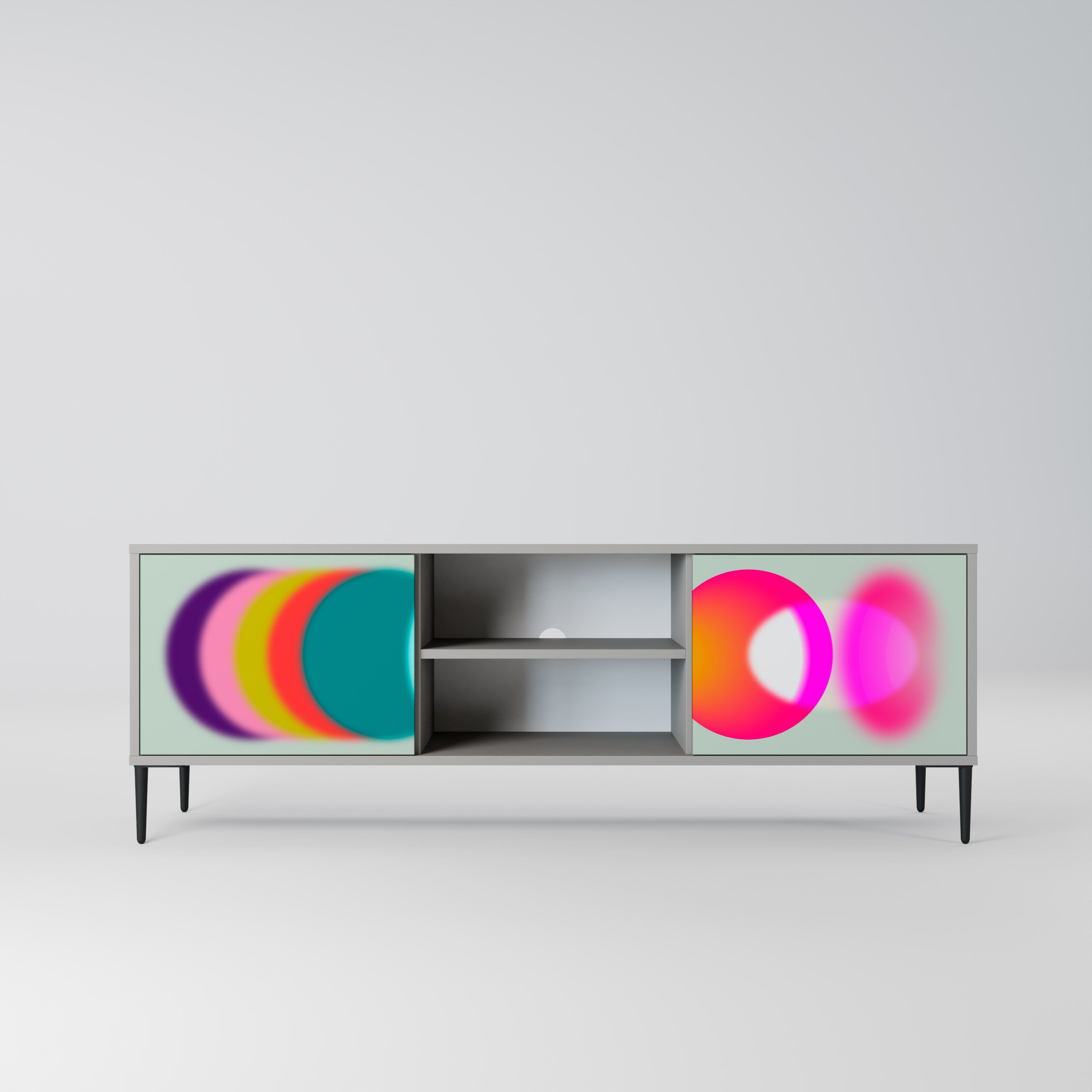 SYMPHONY OF COLORS Móvel de TV com 2 Portas em Acabamento Cinzento