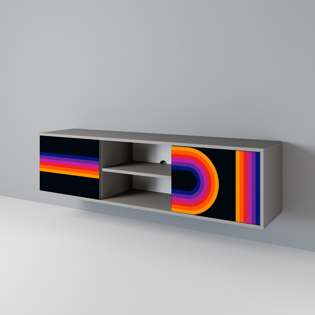 BLINDED BY THE LIGHTS Móvel de TV com 2 Portas em Acabamento Cinzento