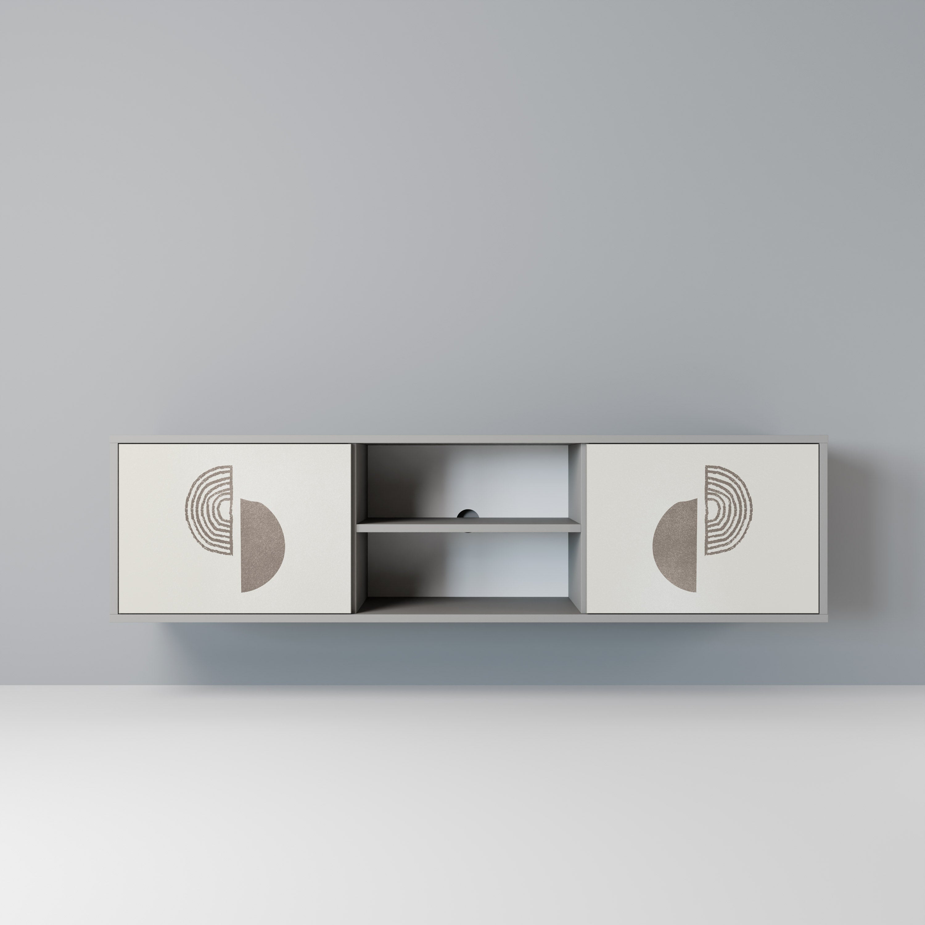 HARMONY ESSENCE Móvel de TV com 2 Portas em Acabamento Cinzento