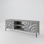 CIRCLE CONCRETE 2-Door TV Stand in Grey Finish