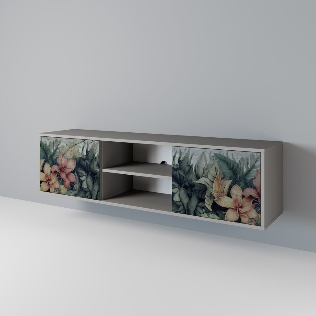 HEAVENLY BLOOM Móvel de TV com 2 Portas em Acabamento Cinzento