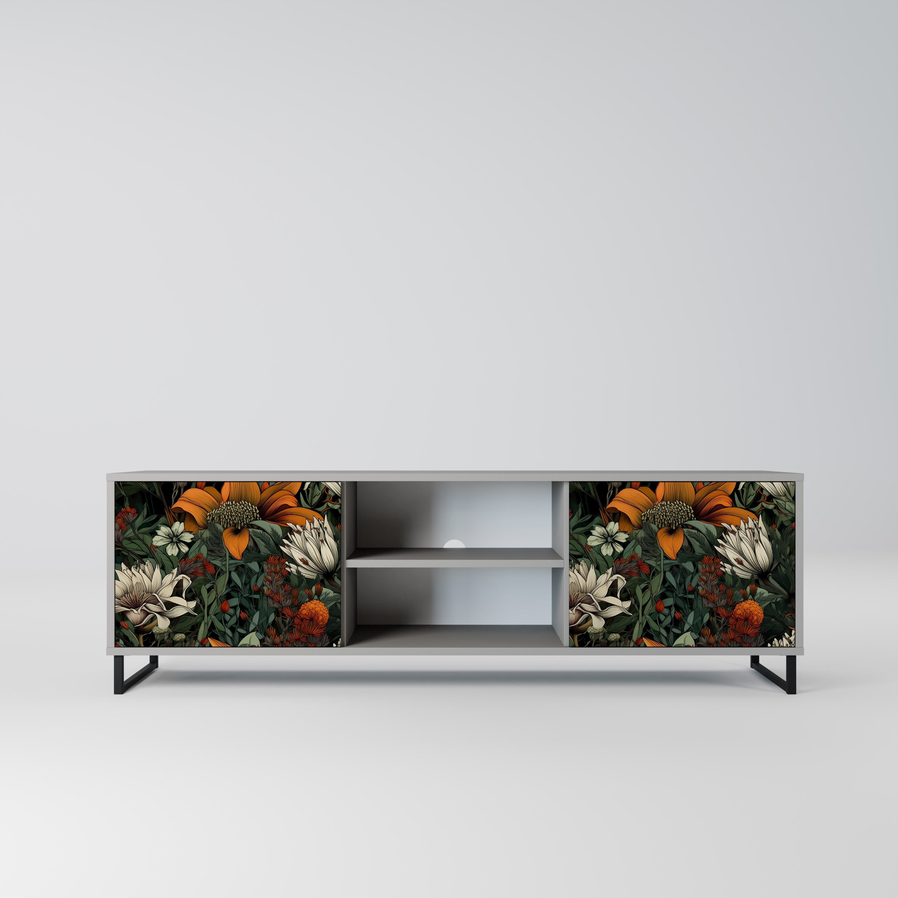 MIDNIGHT SPROUT Móvel de TV com 2 Portas em Acabamento Cinzento