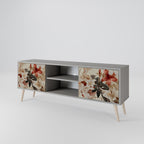 PETAL HARMONY Móvel de TV com 2 Portas em Acabamento Cinzento