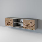 PETAL DISTINGUISH Móvel de TV com 2 Portas em Acabamento Cinzento