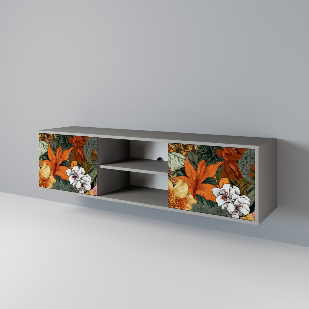 RADIANT FLORA Móvel de TV com 2 Portas em Acabamento Cinzento