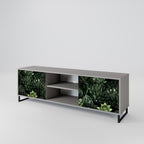 SUCCULENT JUNGLE 2-Door TV Stand in Grey Finish