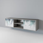 PALM VEIL Móvel de TV com 2 Portas em Acabamento Cinzento