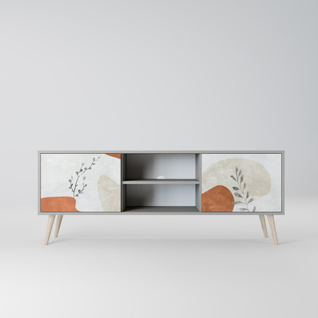 TRANQUIL TWIG Móvel de TV com 2 Portas em Acabamento Cinzento