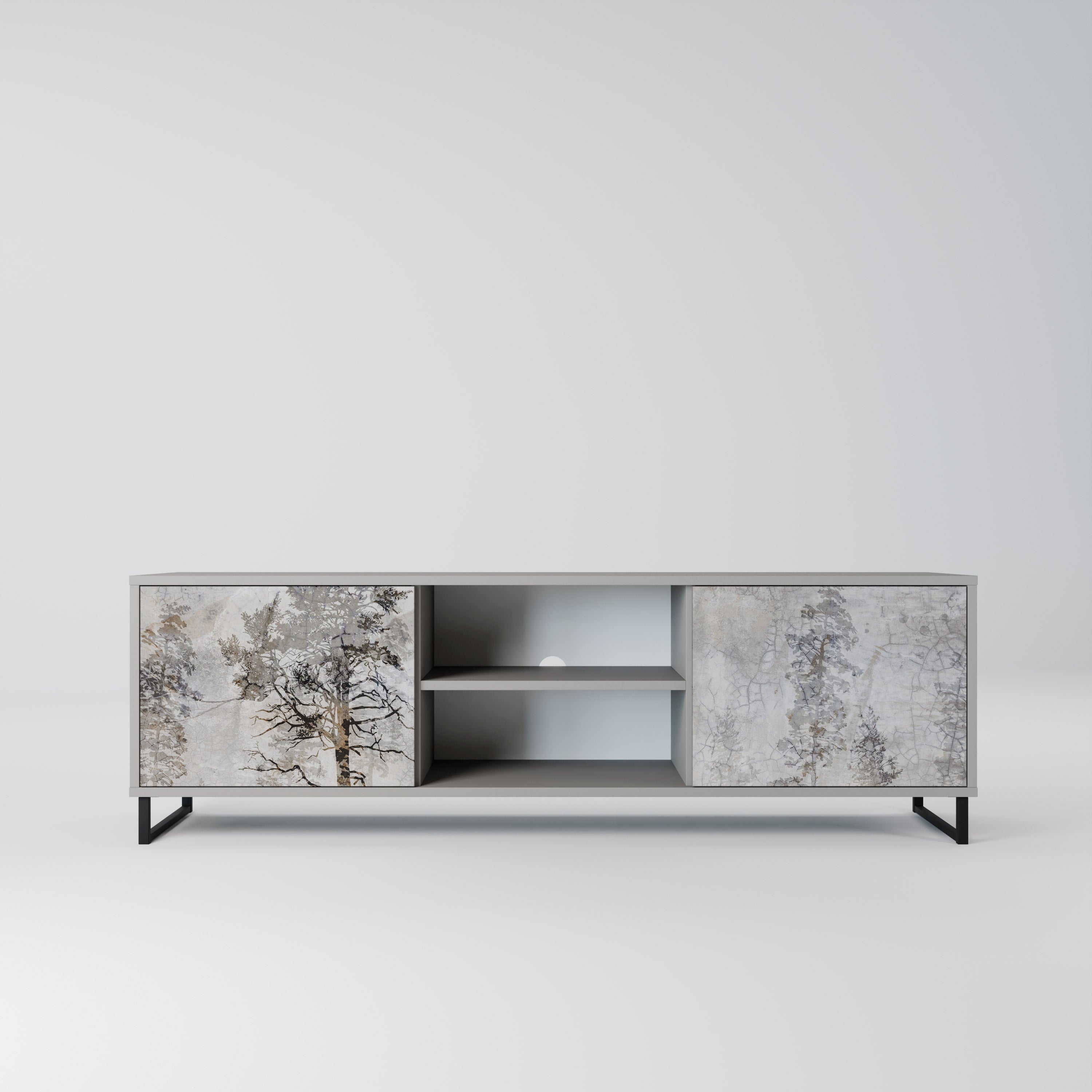 FADE IN THE TREES Móvel de TV com 2 Portas em Acabamento Cinzento