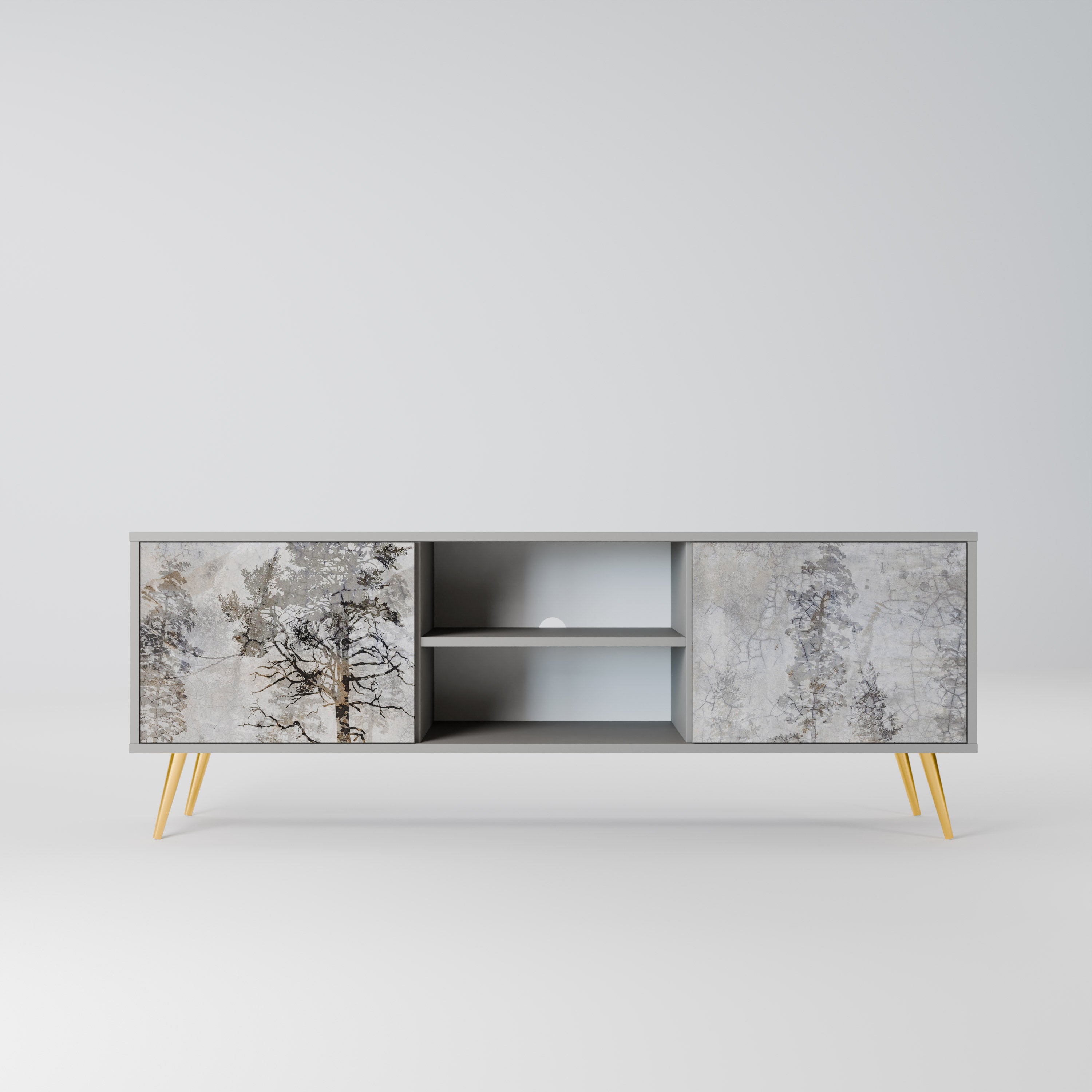 FADE IN THE TREES Móvel de TV com 2 Portas em Acabamento Cinzento