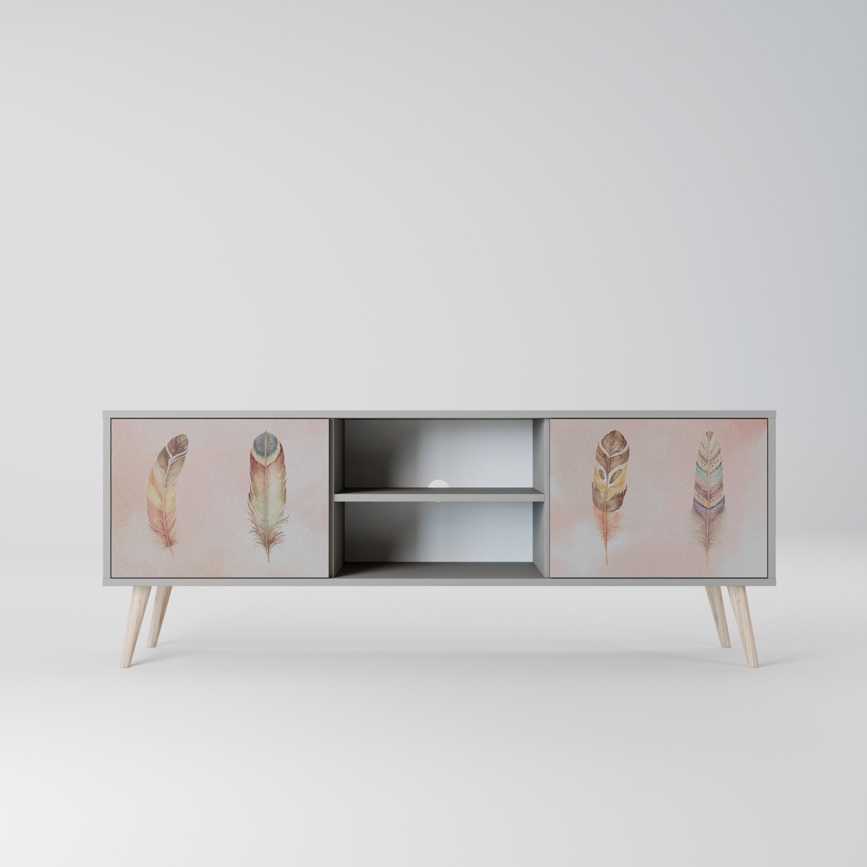 THE DELIQUESCE Móvel de TV com 2 Portas em Acabamento Cinzento