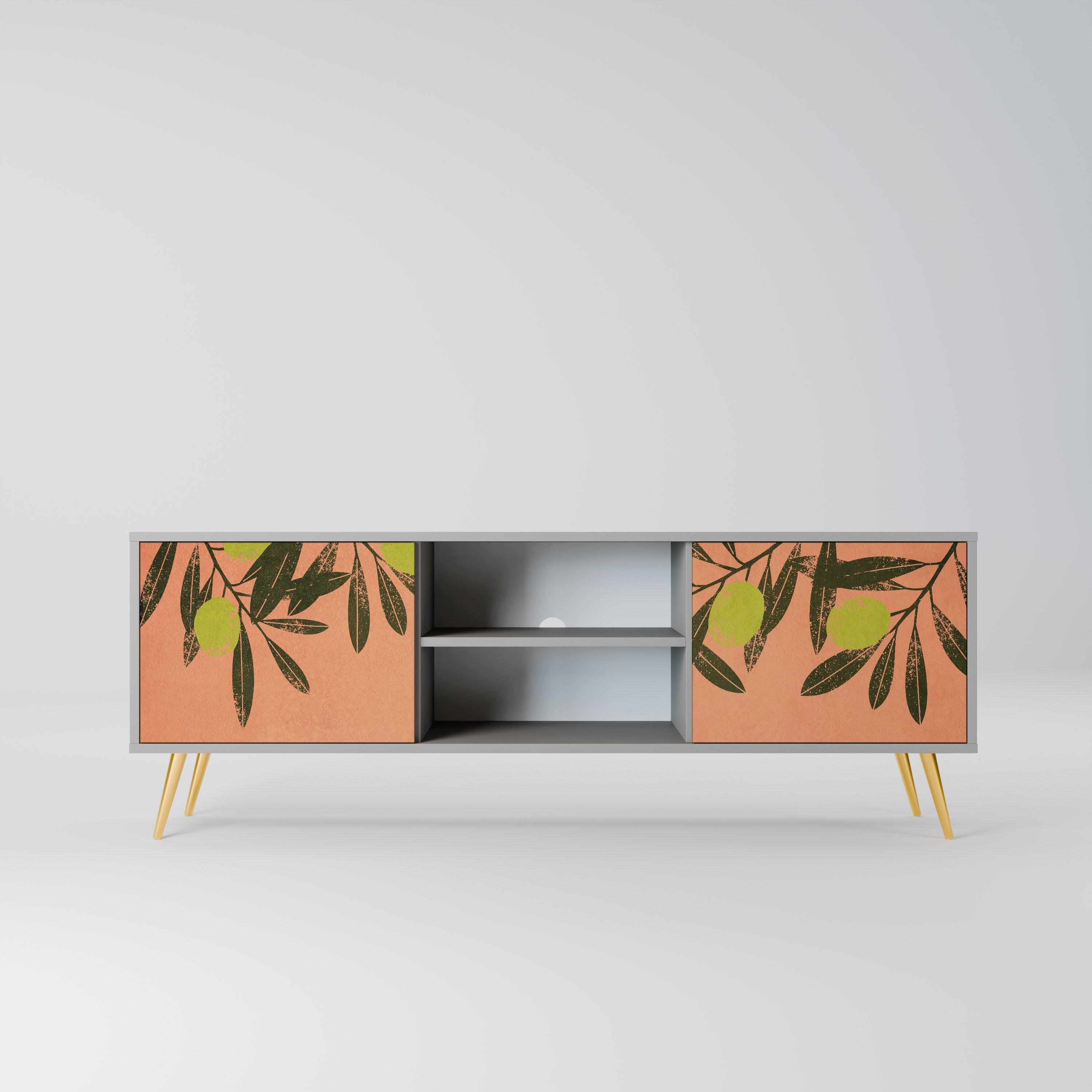 JUICY OLIVES Móvel de TV com 2 Portas em Acabamento Cinzento