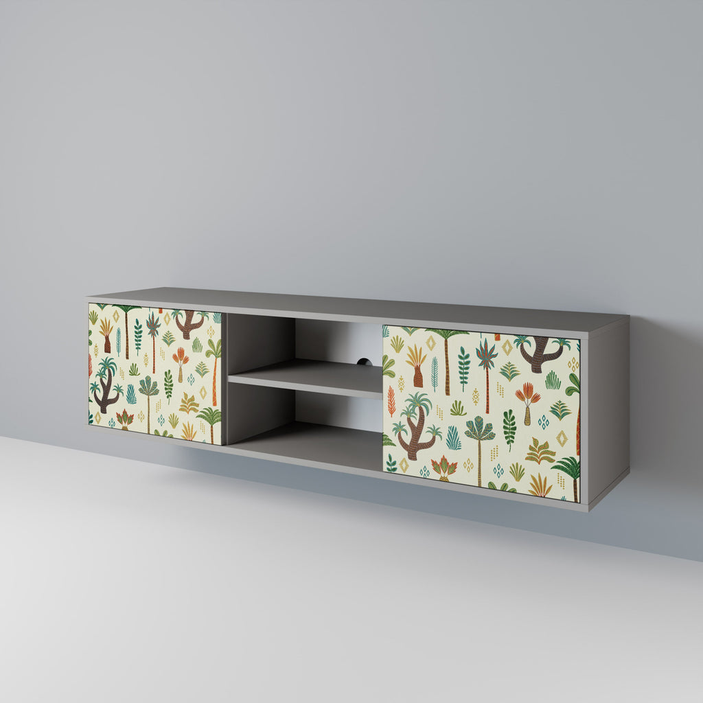 PALM SPRING Móvel de TV com 2 Portas em Acabamento Cinzento