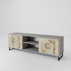 SAND SCULPTURES 2-Door TV Stand in Grey Finish