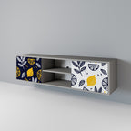 CITRUS BLACK AND WHITE Móvel de TV com 2 Portas em Acabamento Cinzento