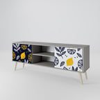 CITRUS BLACK AND WHITE Móvel de TV com 2 Portas em Acabamento Cinzento