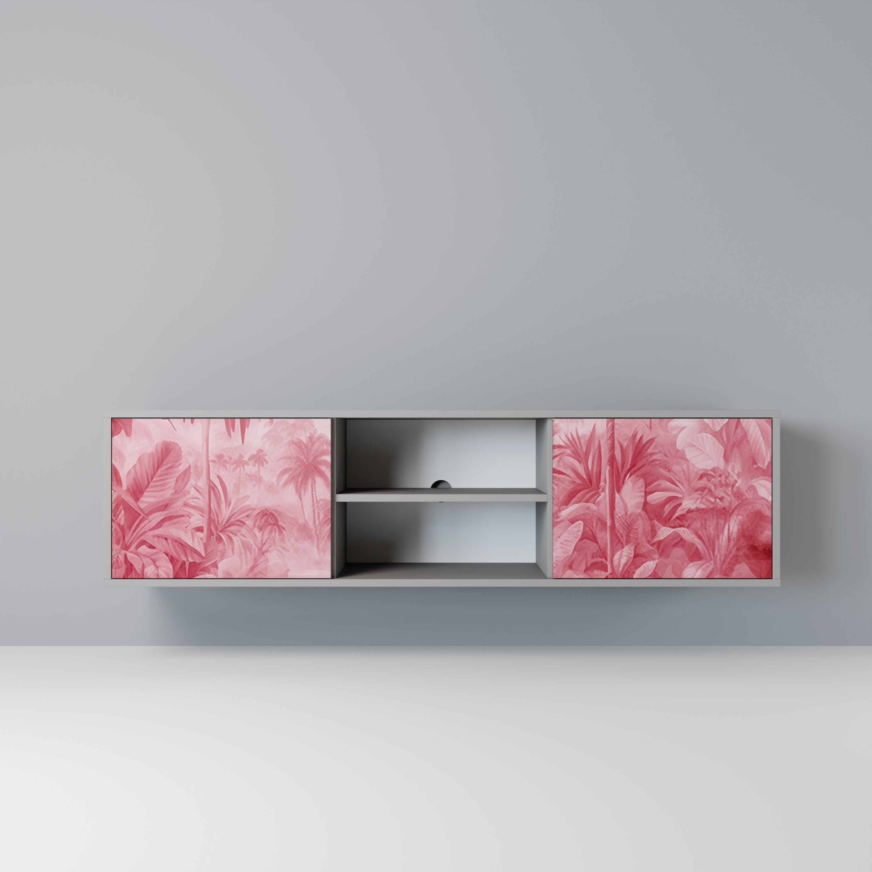 SWEET TROPICS Móvel de TV com 2 Portas em Acabamento Cinzento