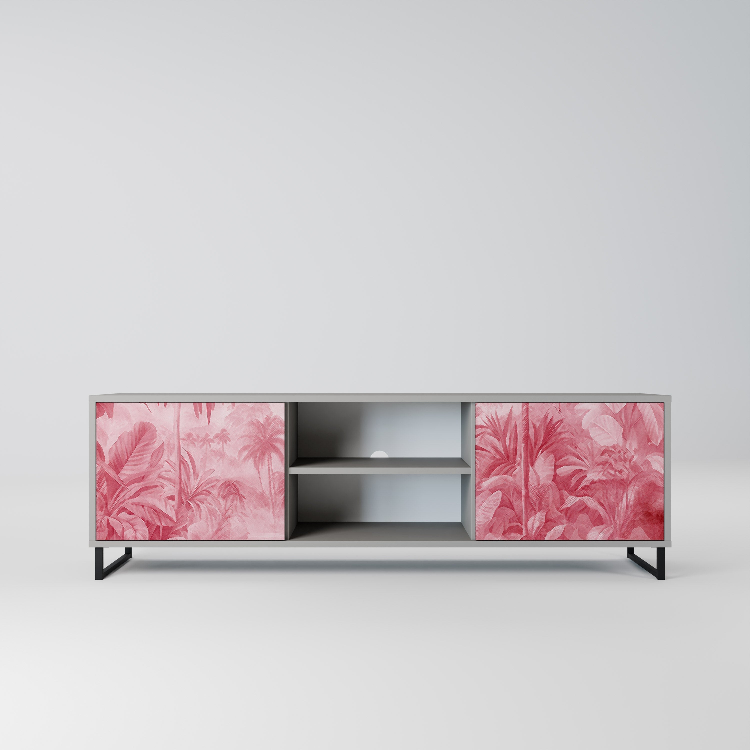 SWEET TROPICS Móvel de TV com 2 Portas em Acabamento Cinzento