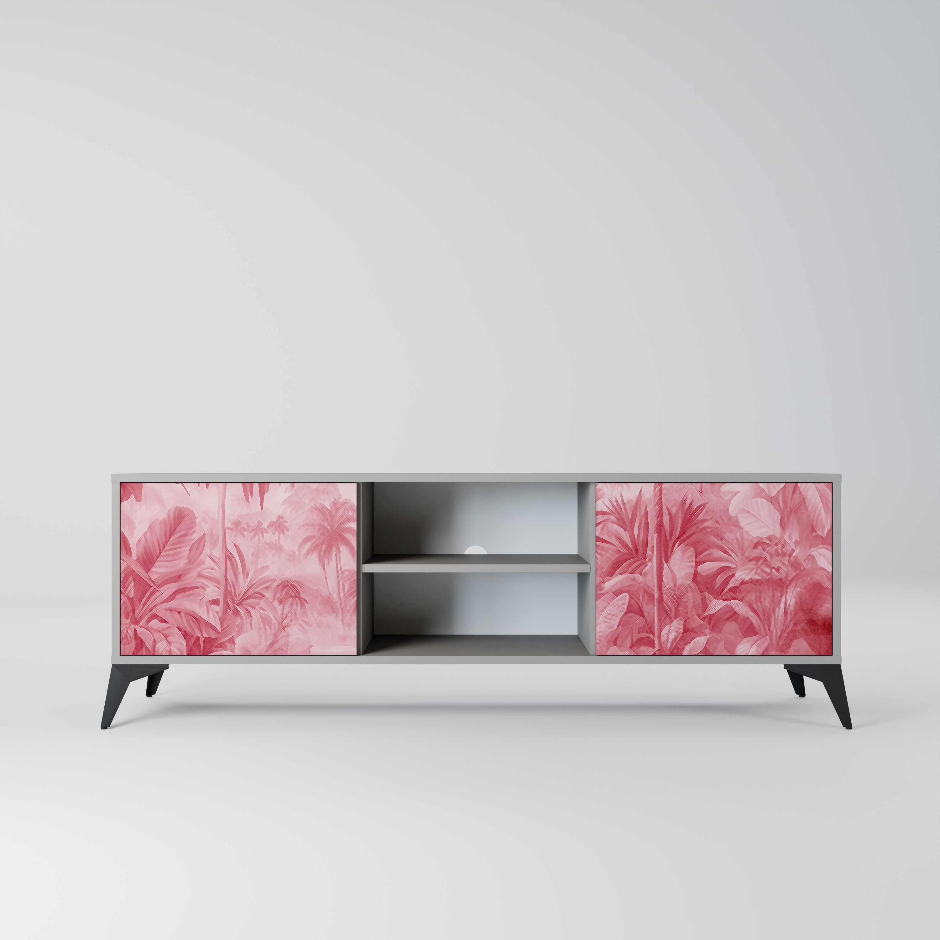 SWEET TROPICS Móvel de TV com 2 Portas em Acabamento Cinzento