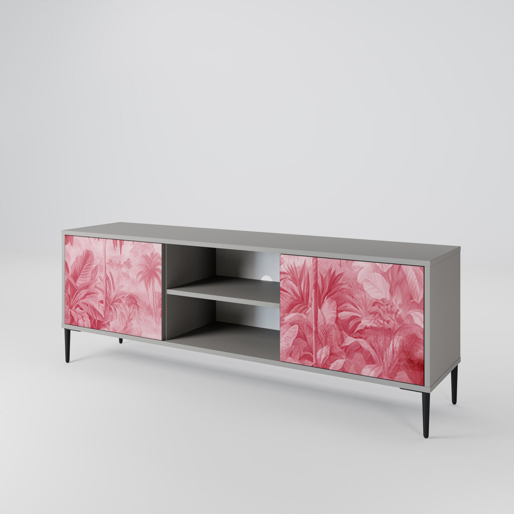 SWEET TROPICS 2-Door TV Stand in Grey Finish