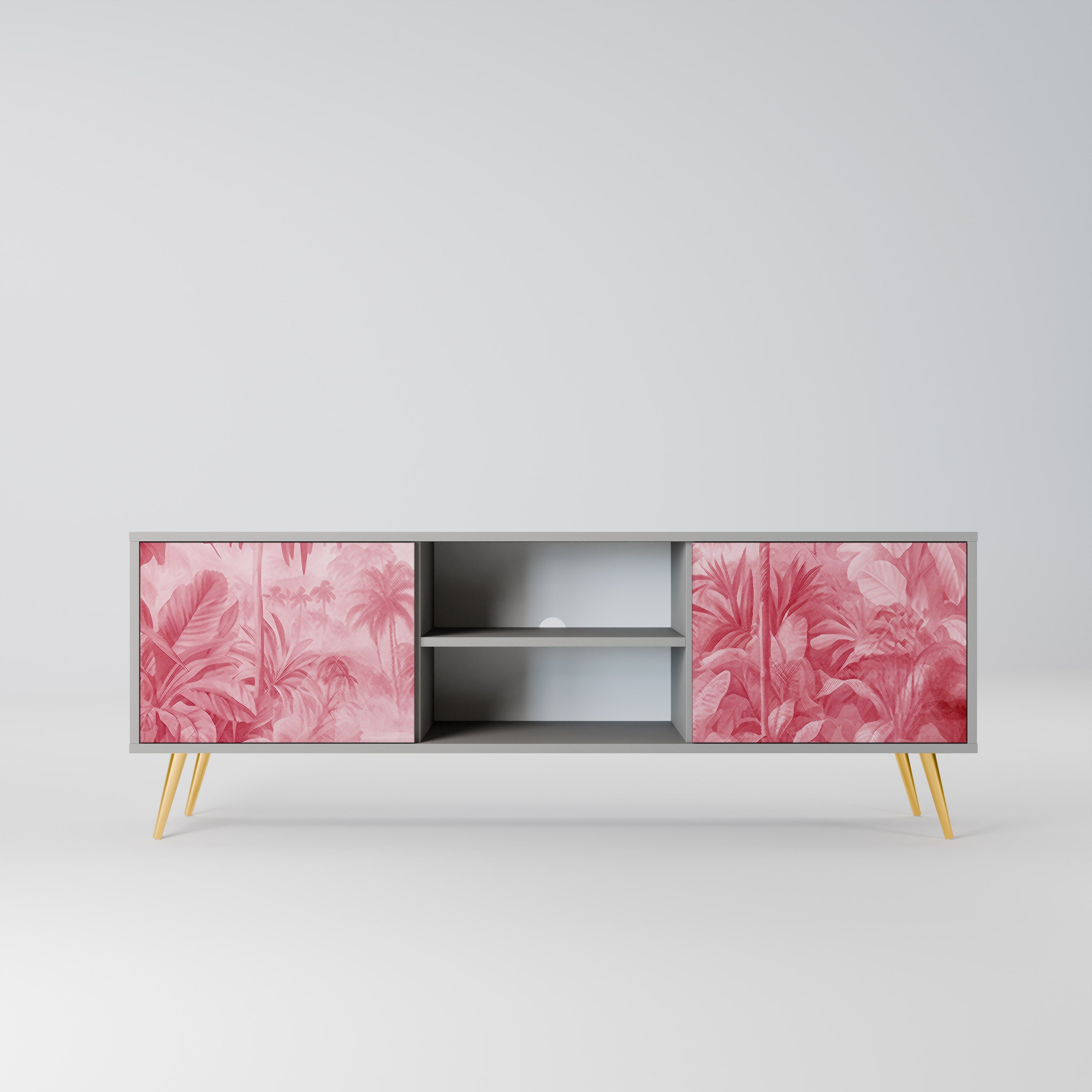 SWEET TROPICS Móvel de TV com 2 Portas em Acabamento Cinzento