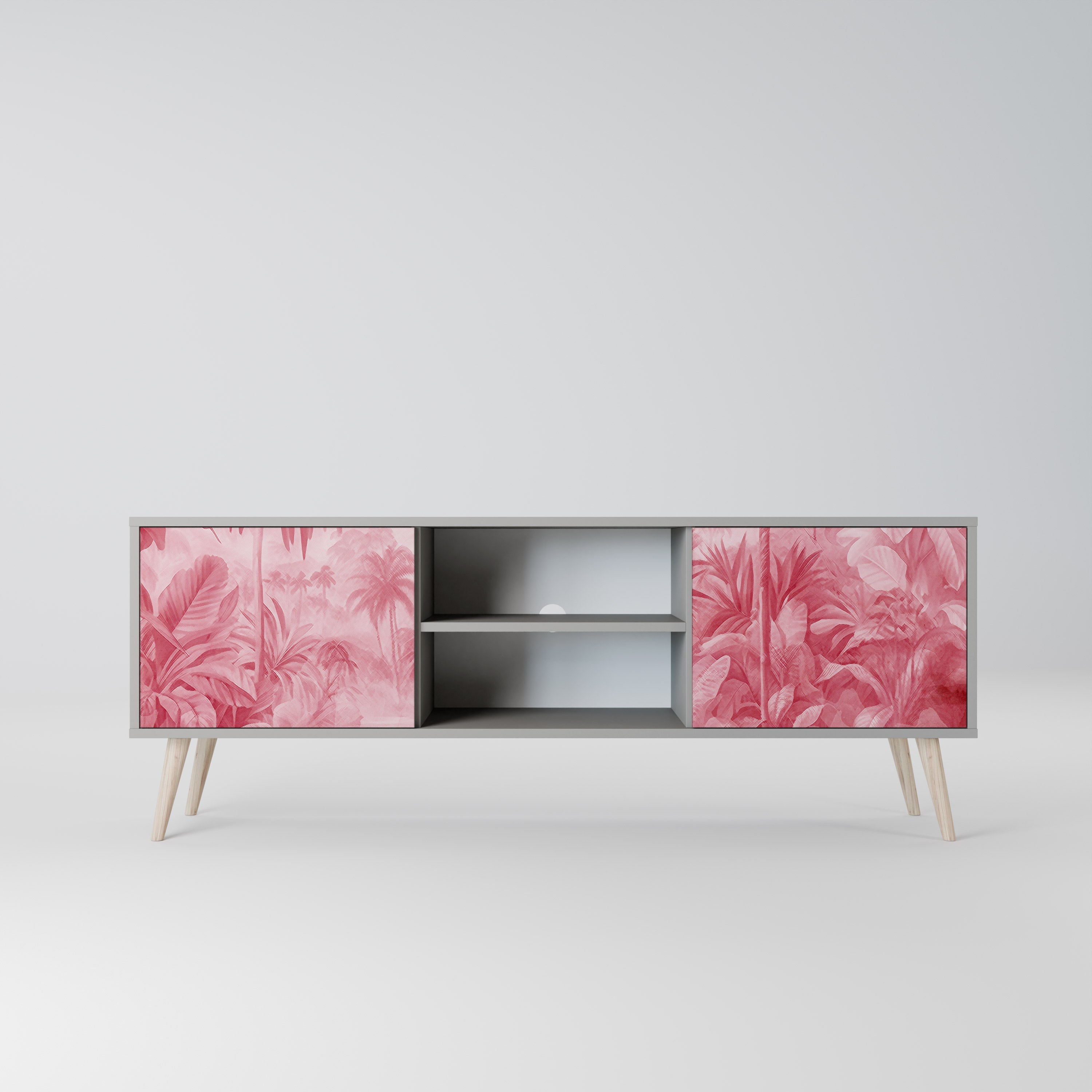 SWEET TROPICS Móvel de TV com 2 Portas em Acabamento Cinzento