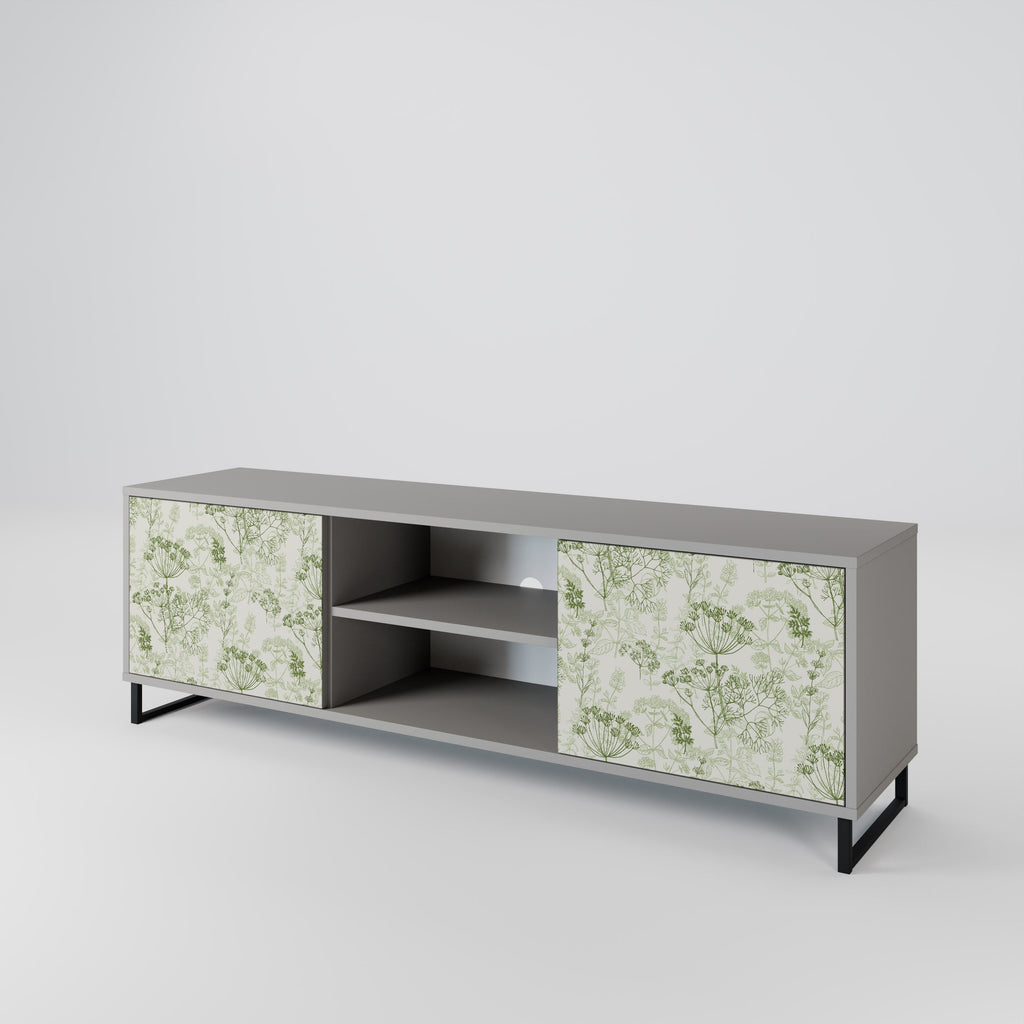 FENNEL BALDACHIN 2-Door TV Stand in Grey Finish