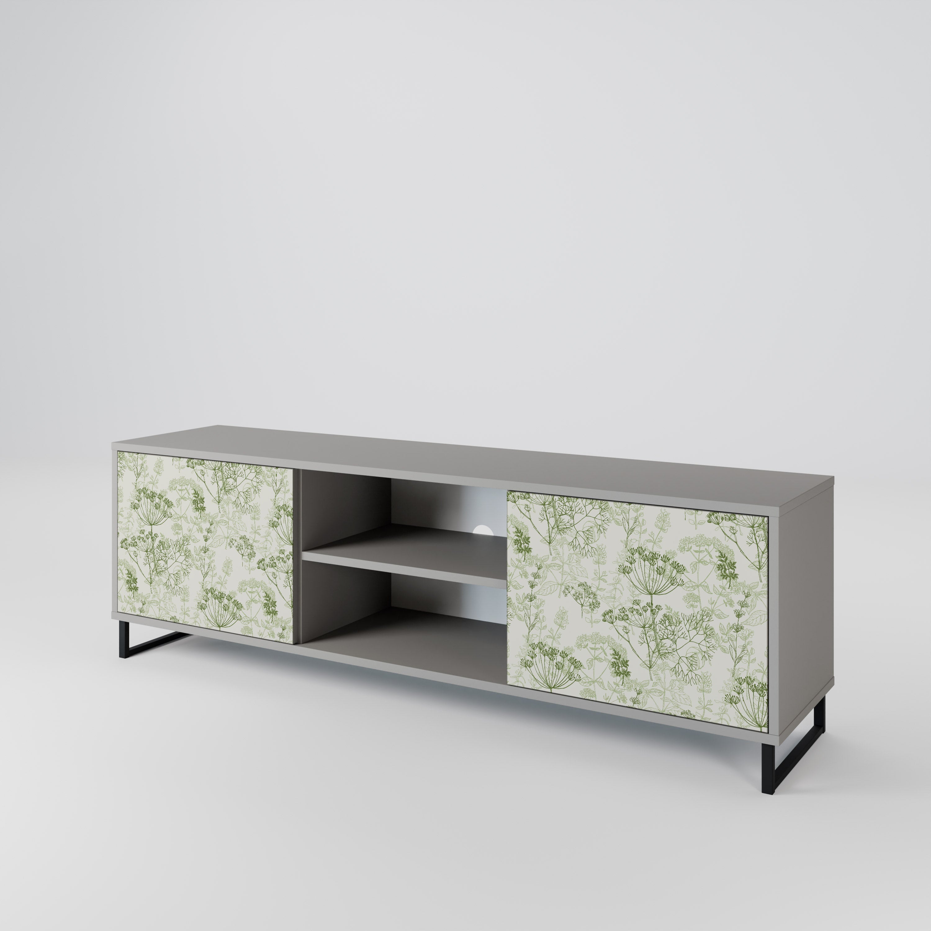 FENNEL BALDACHIN 2-Door TV Stand in Grey Finish