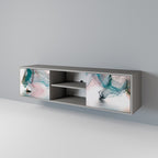 VELVET CROSSING Móvel de TV com 2 Portas em Acabamento Cinzento