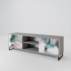 VELVET CROSSING Móvel de TV com 2 Portas em Acabamento Cinzento