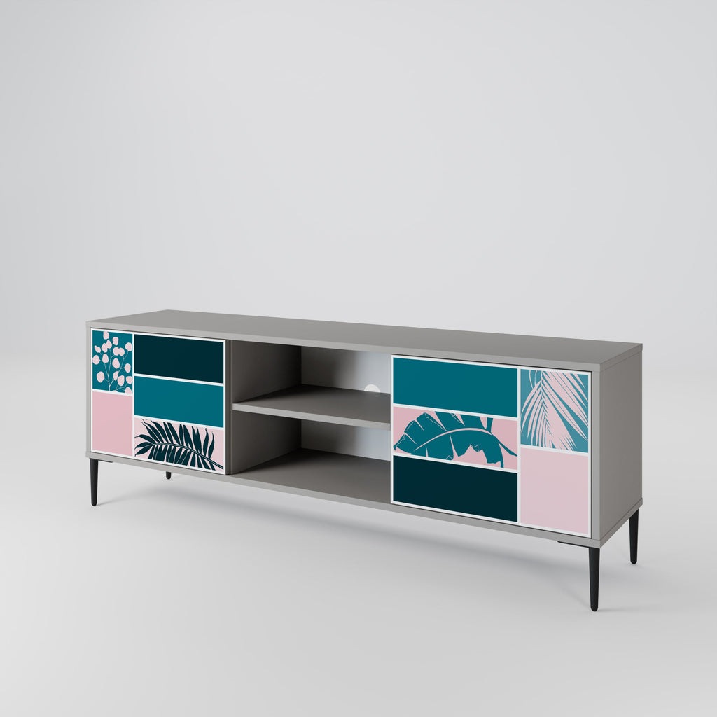 COMBINATION OF SHAPES Móvel de TV com 2 Portas em Acabamento Cinzento