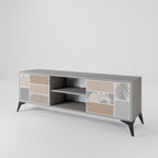 TROPICAL SHAPES 2-Door TV Stand in Grey Finish