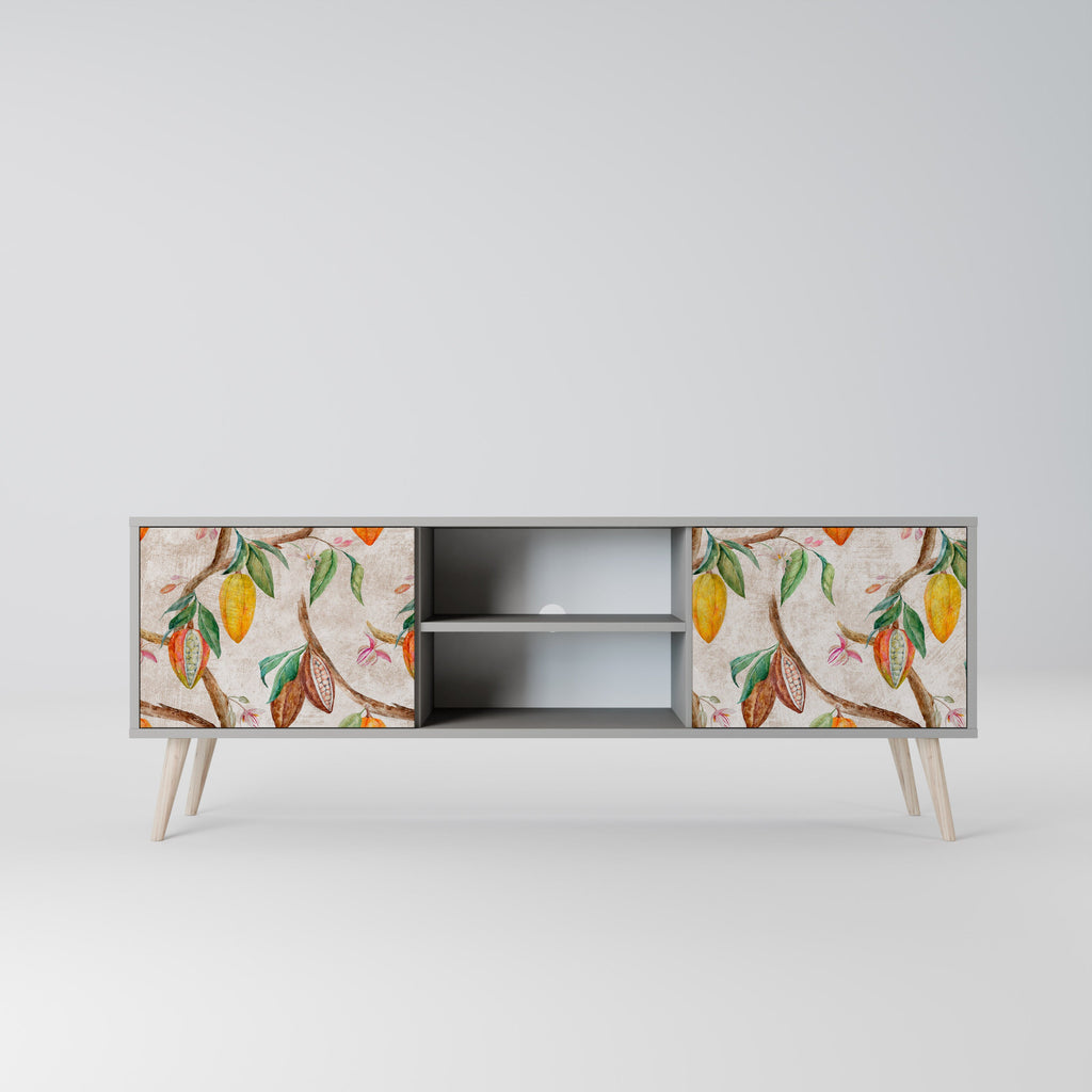 COCOA FRUITS Móvel de TV com 2 Portas em Acabamento Cinzento