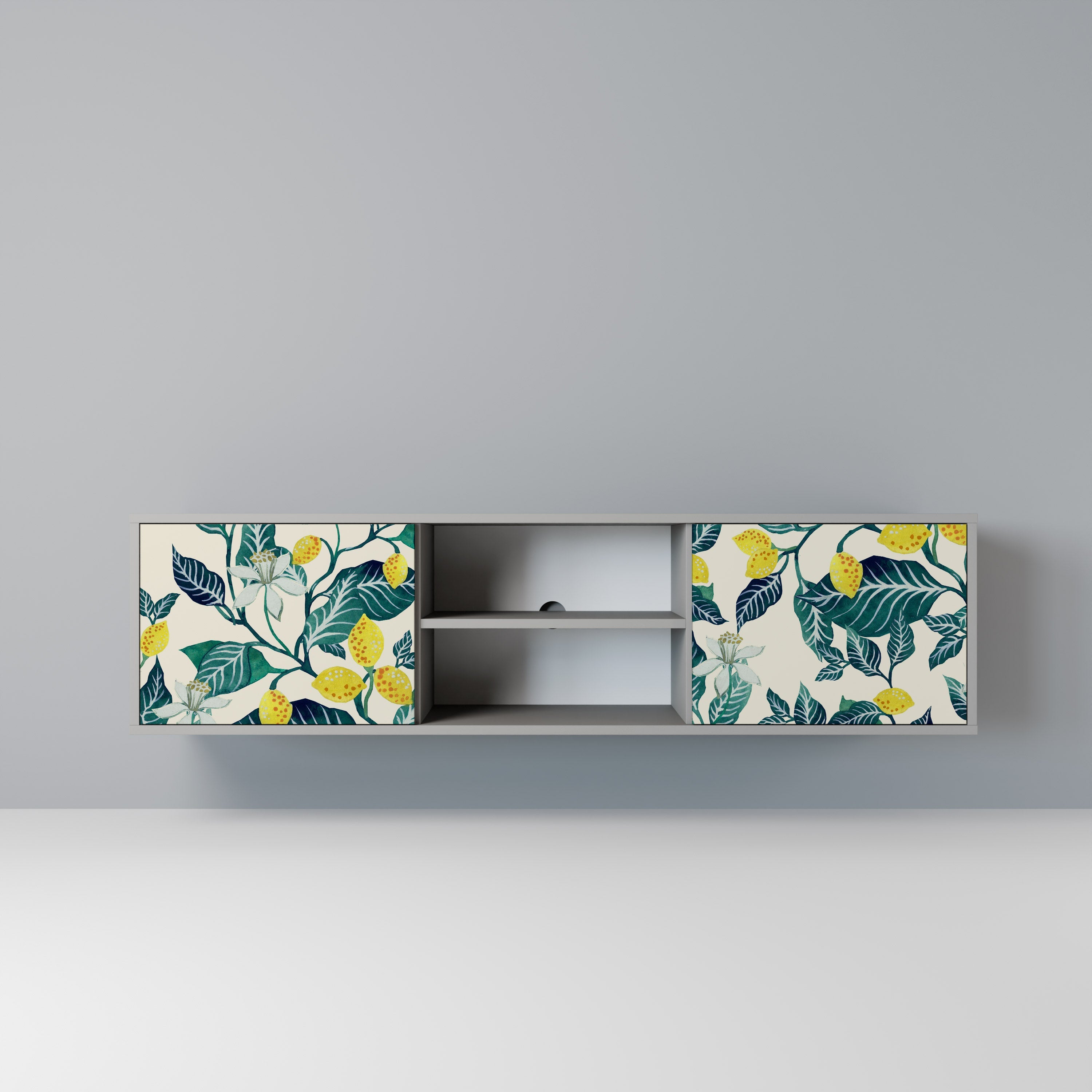 LEMON TREE Móvel de TV com 2 Portas em Acabamento Cinzento