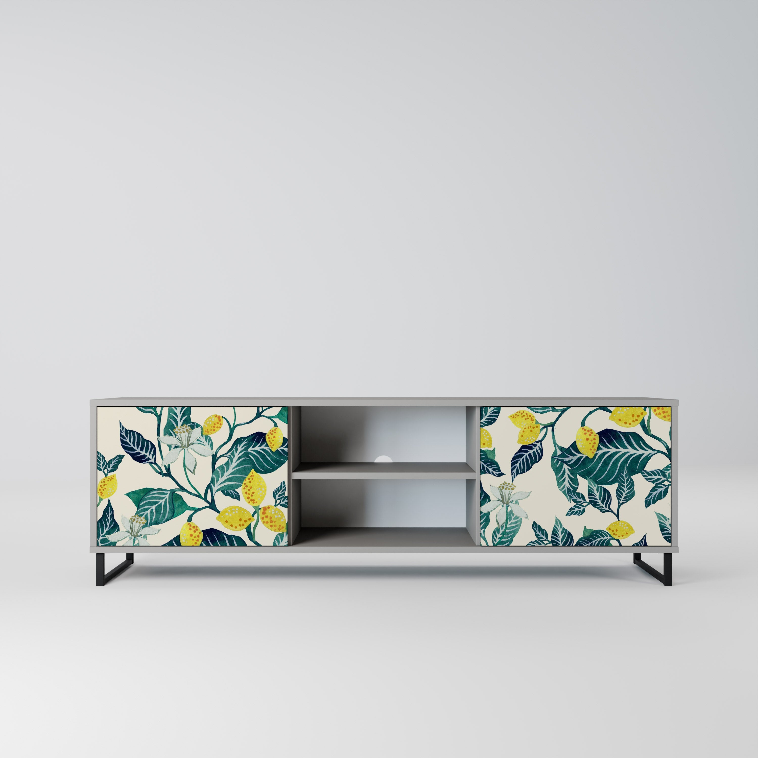 LEMON TREE Móvel de TV com 2 Portas em Acabamento Cinzento