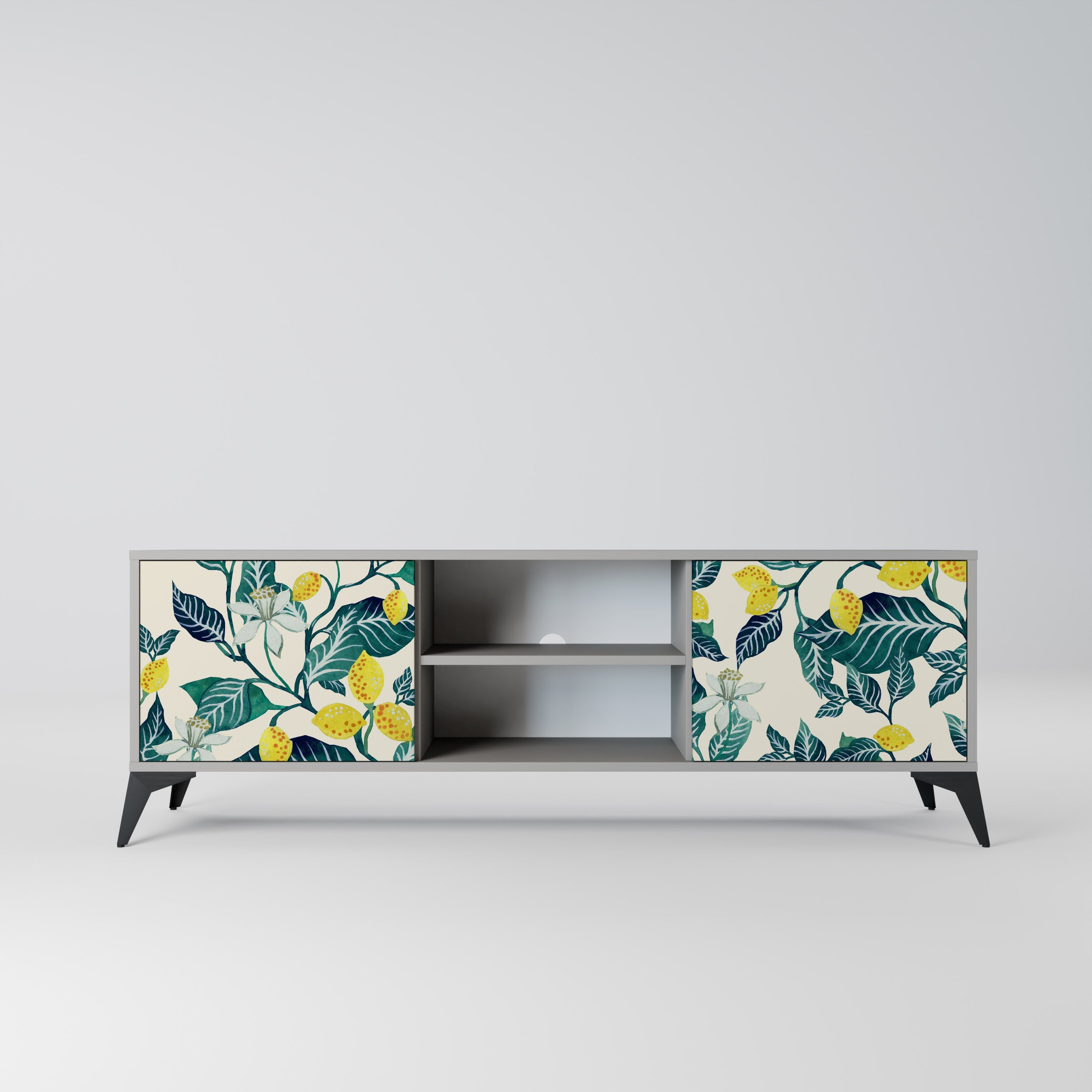 LEMON TREE Móvel de TV com 2 Portas em Acabamento Cinzento